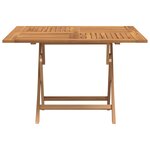 vidaXL Table pliable de jardin 110x110x75 cm bois massif de teck