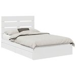 vidaXL Lit de Rangement Blanc 120 x 190 cm Bois d'ingénierie