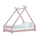 Lit tipi enfant TAHUKA 120 x 180 rose pastel