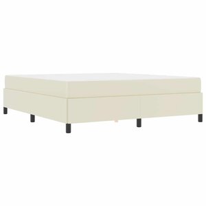 vidaXL Cadre de lit avec matelas Crème 180 x 200 cm Faux cuir
