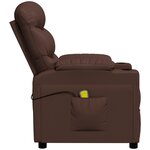 vidaXL Fauteuil de massage Marron Similicuir