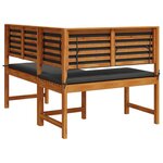 Banc d'angle de jardin vidaXL avec coussins 140x100x91 cm en bois massif d'acacia