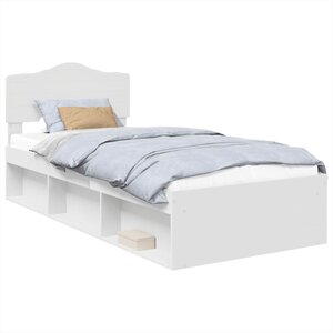 vidaXL Cadre de lit Blanc 90 x 190 cm Bois de pin massif