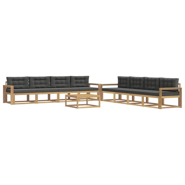 vidaXL Ensemble de canapés d'extérieur 9 Pièces Blanc et anthracite