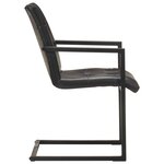 vidaXL Chaises à manger cantilever lot de 4 noir cuir véritable