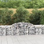 vidaXL Paniers à gabions arqués 15 Pièces 300x50x60/80 cm fer galvanisé