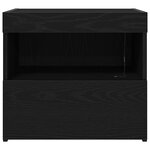Meubles de chevet vidaXL avec lumières LED 2 Pièces Chêne noir 50x40x45 cm