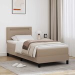 vidaXL Lit à ressorts avec matelas Blanc et Cappuccino 90 x 200 cm