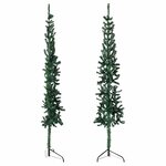 vidaXL Demi sapin de Noël artificiel mince avec support Vert 120 cm