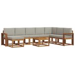 vidaXL Ensemble de canapés d'extérieur 9 pc Gris Naturel et Clair