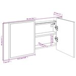 vidaXL Armoire à miroir à LED de bain chêne fumé 90x12x45 cm acrylique