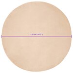 vidaXL Tapis en Fourrure Synthétique de Lapin Beige Ø 120 cm Polyester
