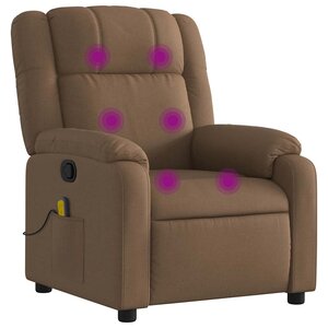 vidaXL Fauteuil de massage inclinable Marron Tissu