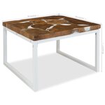 vidaXL Table basse Teck Résine 60x60x40 cm