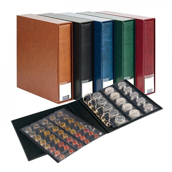 Album numismatique Lindner Publica M avec 10 feuilles-noir