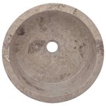 vidaXL Lavabo Gris Ø40x15 cm Marbre