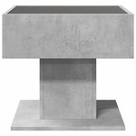 vidaXL Table basse avec LED gris béton 50x50x45 cm bois d'ingénierie