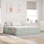 vidaXL Lit avec rangement et matelas Gris clair 180 x 200 cm Velours