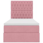 vidaXL Lit de rangement LED avec matelas Rose 90 x 200 cm Velours