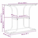 vidaXL Table console Chêne noir 101 x 35 x 80.5 cm Bois d'ingénierie