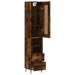 vidaXL Buffet haut Chêne fumé 34 5x34x180 cm Bois d'ingénierie
