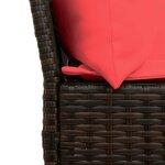 vidaXL Canapé de jardin avec coussins marron résine tressée