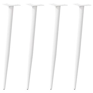 vidaXL Pieds de table console coniques 4 pièces Blanc 72-73 cm Acier