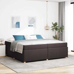 vidaXL Cadre de lit avec matelas Marron foncé 200 x 200 cm tissu