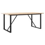 vidaXL Table à manger cadre en O 180x90x75 5 cm bois pin massif acier