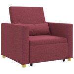 vidaXL Canapé-lit escamotable simple Bordeaux 90 x 165 x 87 cm tissu