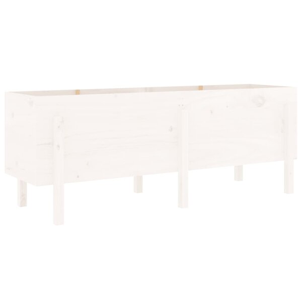 vidaXL Lit surélevé de jardin blanc 160x50x57 cm bois de pin massif