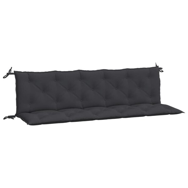 vidaXL Coussins de banc jardin lot de 2 noir 180x50x7 cm tissu Oxford