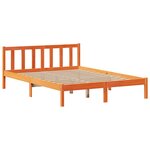 vidaXL Lit bibliothèque sans matelas cire marron 140x200 cm pin massif