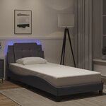 vidaXL Cadre de lit avec LED sans matelas gris 90x200 cm