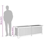 vidaXL Boîte de rangement de jardin avec roues 150x50x58cm bois acacia