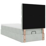 vidaXL Cadre de lit ottoman et matelas gris clair 100x200 cm velours