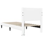 vidaXL Cadre de lit avec bandes LED Blanc 100 x 200 cm Simili cuir