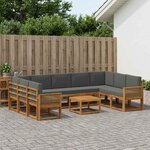 vidaXL Ensemble de canapés d'extérieur 10 Pièces Naturel et Anthracite