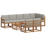 vidaXL Ensemble de canapés d'extérieur 9 pc Gris Naturel et Clair