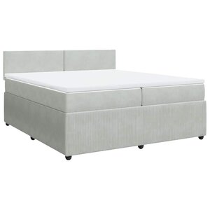 vidaXL Sommier à lattes de lit et matelas Gris clair 200x200cm Velours