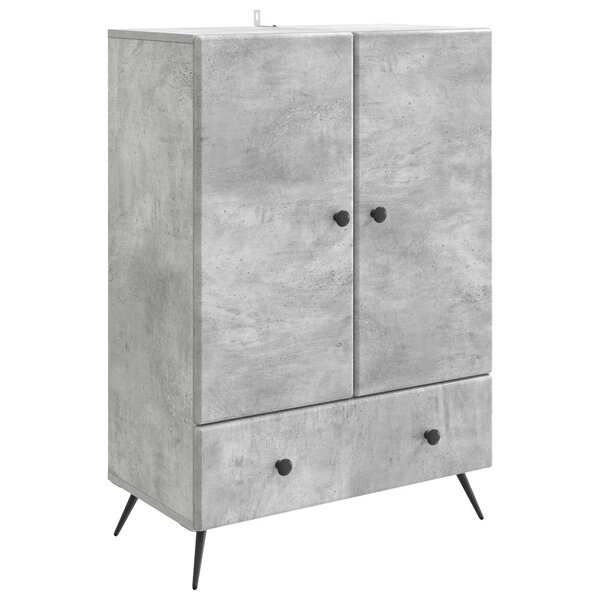 vidaXL Buffet Gris béton 66 x 34 5 x 95 cm Bois d'ingénierie