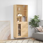 vidaXL Buffet haut Chêne sonoma 69 5x34x180 cm Bois d'ingénierie