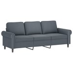 vidaXL Ensemble de canapés 3 Pièces avec coussins Gris foncé Velours