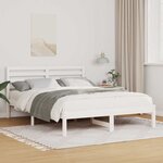 vidaXL Cadre de lit Blanc 120 x 190 cm Bois massif en pin