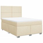 vidaXL Sommier à lattes de lit avec matelas Crème 140x190 cm Tissu