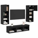 vidaXL Meubles TV muraux 5 Pièces Chêne noir Bois d'ingénierie