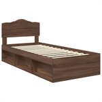 vidaXL Cadre de lit Chêne brun 75 x 190 cm Bois de pin massif