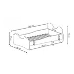 Lit simple enfant  PINK CAT 140 avec matelas