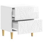 vidaXL Table de chevet 2 Pièces Blanc brillant 43 x 34 5 x 48 cm