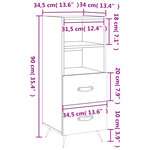 vidaXL Buffet Sonoma gris 34 5x34x90 cm Bois d'ingénierie